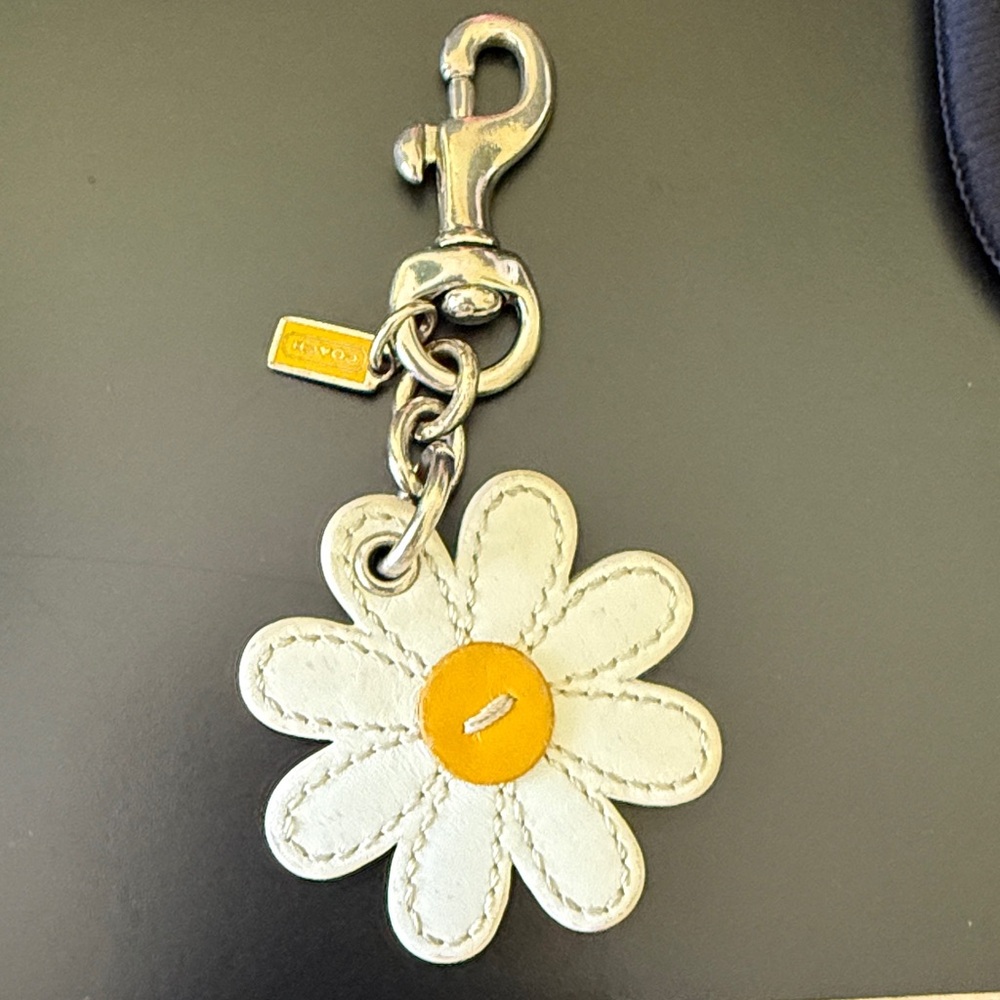 Vintage Coach Leather Daisy Hanging Purse Charm